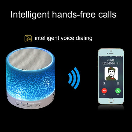 Tragbarer Mini-Bluetooth-Stereolautsprecher A9 mit Glare Crack, LED-Licht, integriertem Mikrofon, Freisprechfunktion und TF-Karte