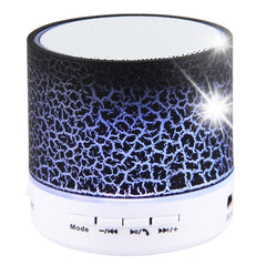 A9 Mini Portable Glare Crack Bluetooth Stereo Speaker with LED Light, Built-in MIC, Support Hands-free Calls & TF Card