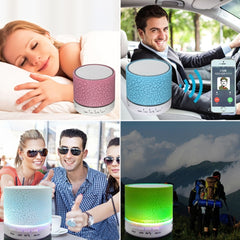 A9 Mini Portable Glare Crack Bluetooth Stereo Speaker with LED Light, Built-in MIC, Support Hands-free Calls & TF Card