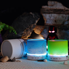 A9 Mini Portable Glare Crack Bluetooth Stereo Speaker with LED Light, Built-in MIC, Support Hands-free Calls & TF Card