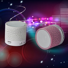 A9 Mini Portable Glare Crack Bluetooth Stereo Speaker with LED Light, Built-in MIC, Support Hands-free Calls & TF Card