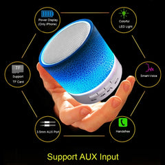 A9 Mini Portable Glare Crack Bluetooth Stereo Speaker with LED Light, Built-in MIC, Support Hands-free Calls & TF Card