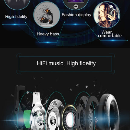 Zealot B19 Folding Headband Bluetooth Stereo Music Headset with Display for iPhone, Galaxy, Huawei, Xiaomi, LG, HTC and Other Smart Phones