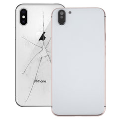 5 in 1 Full Assembly Metal Housing Cover with Appearance Imitation of iX for iPhone 6, Including Back Cover & Card Tray & Volume Control Key & Power Button & Mute Switch Vibrator Key, No Headphone Jack (Gold+White), For iP6 to iPX