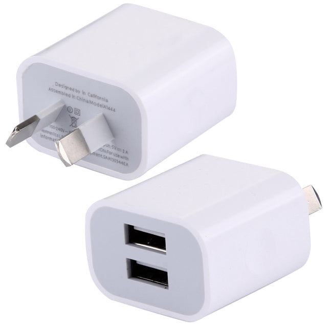 Cargador de 2 puertos USB de alta compatibilidad de 5 V y 2 A, enchufe australiano