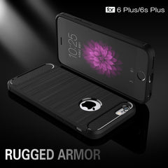 For iPhone 6 Plus & 6s Plus Brushed Texture Fiber TPU Rugged Armor Protective Case, For 6P & 6sP, For iPhone 6 Plus & 6s Plus