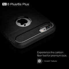 For iPhone 6 Plus & 6s Plus Brushed Texture Fiber TPU Rugged Armor Protective Case, For 6P & 6sP, For iPhone 6 Plus & 6s Plus