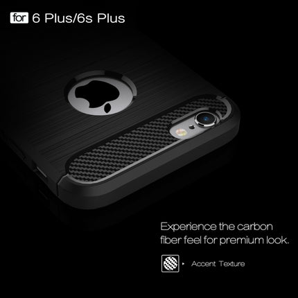 Für iPhone 6 Plus &amp; 6s Plus Gebürstete Texturfaser TPU Robuste Panzerschutzhülle, Für iPhone 6 Plus &amp; 6s Plus, Für 6P &amp; 6sP