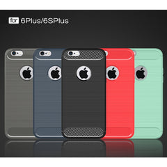 For iPhone 6 Plus & 6s Plus Brushed Texture Fiber TPU Rugged Armor Protective Case, For 6P & 6sP, For iPhone 6 Plus & 6s Plus