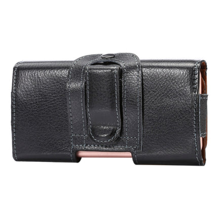 5.7 inch Litchi Texture Vertical Flip Thwartwise Genuine Leather Case / Waist Bag with Rotatable Back Splint for iPhone 7 & 6s Plus & 6 Plus, Galaxy Note 8 & Galaxy S6 Edge+ & A9 & A8, Huawei Mate 8 & Mate7, etc