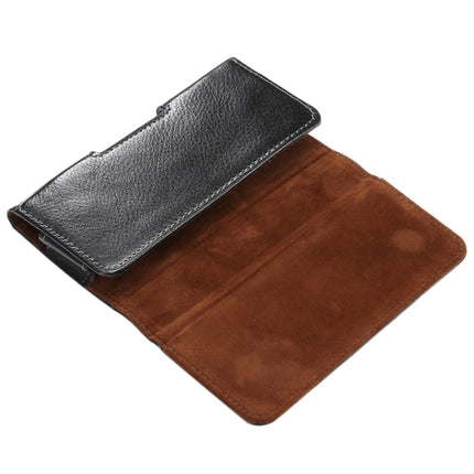5.7 inch Litchi Texture Vertical Flip Thwartwise Genuine Leather Case / Waist Bag with Rotatable Back Splint for iPhone 7 & 6s Plus & 6 Plus, Galaxy Note 8 & Galaxy S6 Edge+ & A9 & A8, Huawei Mate 8 & Mate7, etc