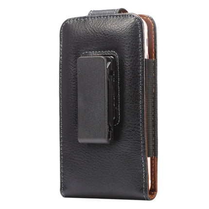 5.7 inch Litchi Texture Vertical Flip Upright Genuine Leather Case / Waist Bag with Rotatable Back Splint for iPhone 7 & 6s Plus & 6 Plus, Galaxy Note 5 & Note 4 & S6 Edge+ & A9 & A8, etc