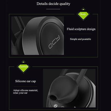 QCY J11 Auriculares inalámbricos universales con Bluetooth 4.1 y micrófono para teléfonos inteligentes u otros dispositivos Bluetooth, distancia efectiva de Bluetooth: 10 m