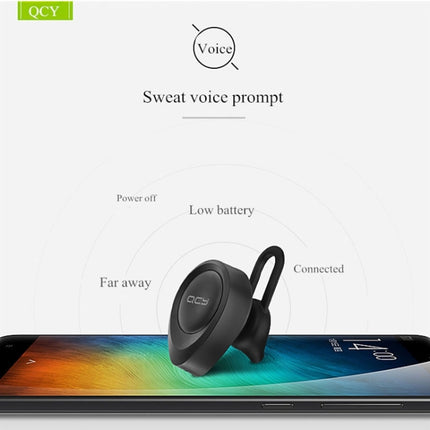 QCY J11 Auriculares inalámbricos universales con Bluetooth 4.1 y micrófono para teléfonos inteligentes u otros dispositivos Bluetooth, distancia efectiva de Bluetooth: 10 m