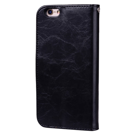 Für iPhone 6 Plus &amp; 6s Plus Business Style Ölwachstextur Horizontal Flip Ledertasche mit Halter &amp; Kartenfächern &amp; Geldbörse, für iPhone 6P &amp; 6sP