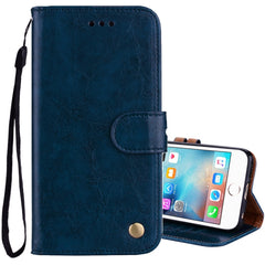 For iPhone 6 Plus & 6s Plus Business Style Oil Wax Texture Horizontal Flip Leather Case with Holder & Card Slots & Wallet, For iPhone 6P & 6sP