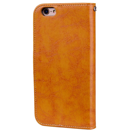 Für iPhone 6 Plus &amp; 6s Plus Business Style Ölwachstextur Horizontal Flip Ledertasche mit Halter &amp; Kartenfächern &amp; Geldbörse, für iPhone 6P &amp; 6sP