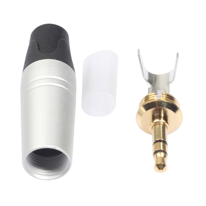 Mini 3.5 mm Plug Audio Jack Gold Plated Earphone Adapter for DIY Stereo Headset Earphone & Repair Earphone, Silver