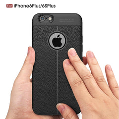 For iPhone 6 Plus & 6s Plus Litchi Texture TPU Protective Back Cover Case, For 6P & 6sP