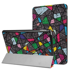 For iPad 9.7 (2018) & iPad 9.7 (2017) Cross Texture Painting  Pattern Horizontal Flip Leather Case with Three-folding Holder, IP7D1011A, IP7D1011B, IP7D1011C, IP7D1011D, IP7D1011E, IP7D1011F, IP7D1011G, IP7D1011H, IP7D1011J, IP7D1011K