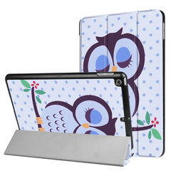 For iPad 9.7 (2018) & iPad 9.7 (2017) Cross Texture Painting  Pattern Horizontal Flip Leather Case with Three-folding Holder, IP7D1011A, IP7D1011B, IP7D1011C, IP7D1011D, IP7D1011E, IP7D1011F, IP7D1011G, IP7D1011H, IP7D1011J, IP7D1011K