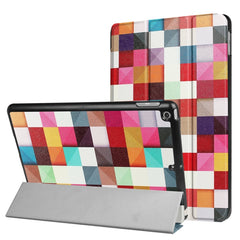 For iPad 9.7 (2018) & iPad 9.7 (2017) Cross Texture Painting  Pattern Horizontal Flip Leather Case with Three-folding Holder, IP7D1011A, IP7D1011B, IP7D1011C, IP7D1011D, IP7D1011E, IP7D1011F, IP7D1011G, IP7D1011H, IP7D1011J, IP7D1011K