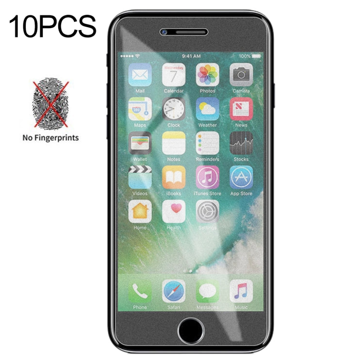 10 PCS Non-Full Matte Frosted Tempered Glass Film for iPhone SE 2020 / 8 / 7, For iPhone 7 / 8