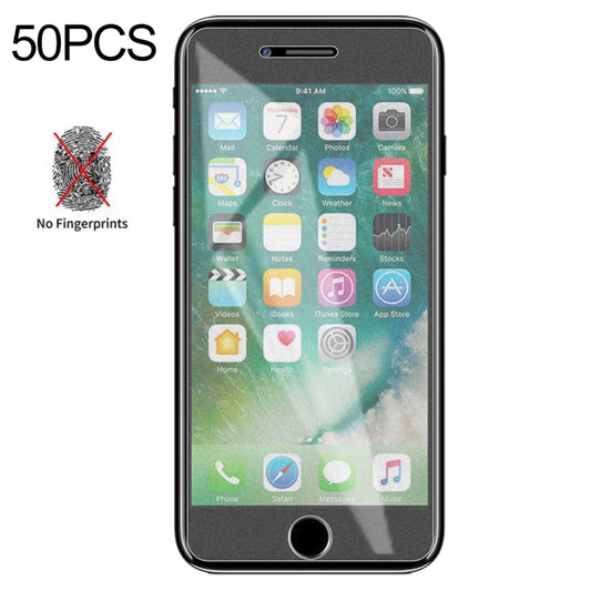 50 PCS Non-Full Matte Frosted Tempered Glass Film for iPhone SE 2020 / 8 / 7, For iPhone 7 / 8(50 PCS)