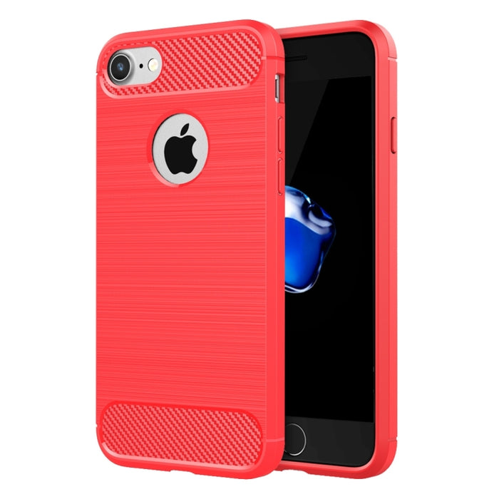 For  iPhone 8 & 7  Brushed Texture Fiber TPU Rugged Armor Protective Case, For iPhone 8 & 7
