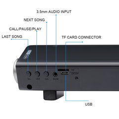 Barra de sonido LP-08 CE0152 Reproductor de MP3 USB Barra de sonido inalámbrica Bluetooth de 2,1 canales con control remoto, CE0152 Negro, CE0152 Dorado