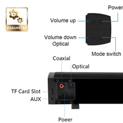 Barra de sonido inalámbrica Bluetooth para cine en casa LP-09 (CE0148) con control remoto, CE0148, color negro