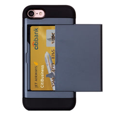 For  iPhone 8 & 7  Slide Style TPU + PC Combination Case with Card Slot