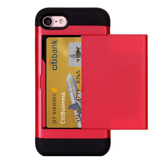 For  iPhone 8 & 7  Slide Style TPU + PC Combination Case with Card Slot