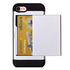 For  iPhone 8 & 7  Slide Style TPU + PC Combination Case with Card Slot