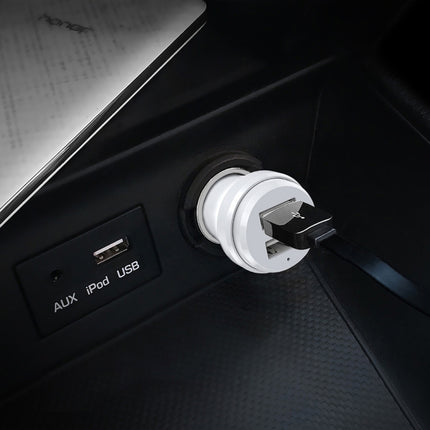 ipipoo XP-1 Dual USB Car Fast Charging Charger with Android Line, XP-1 (White)