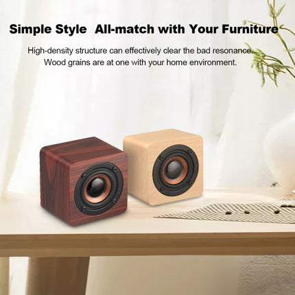 Q1 Tragbarer Mini-Bluetooth-Lautsprecher aus Holz mit Mega-Bass