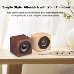 Altavoz Bluetooth inalámbrico portátil de madera mini Q1 Mega Bass