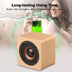 Altavoz Bluetooth inalámbrico portátil de madera mini Q1 Mega Bass