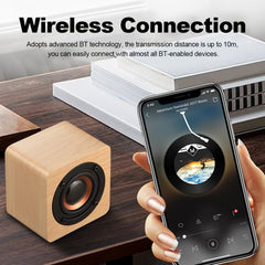Altavoz Bluetooth inalámbrico portátil de madera mini Q1 Mega Bass