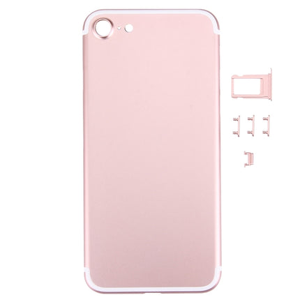 5 in 1 für iPhone 7 (Rückseite + Kartenfach + Lautstärkeregler + Einschalttaste + Stummschalttaste) Komplette Gehäuseabdeckung, für iPhone 7, für iPhone 7 mit Seitentasten