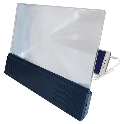 F5 12 inch Universal Mobile Phone Screen Amplifier HD Video Amplifier with Stand & Speaker, Charging Version, 12 inch Charging Version