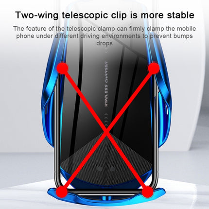 Q2 15W Universal Rotation Infrared Induction Magnetic Car Wireless Charging Mobile Phone Holder with Micro USB + 8 Pin + Type-C / USB-C Magnetic Connector, Q2 Black, Q2 Blue, Q2 Red, Q2 Silver