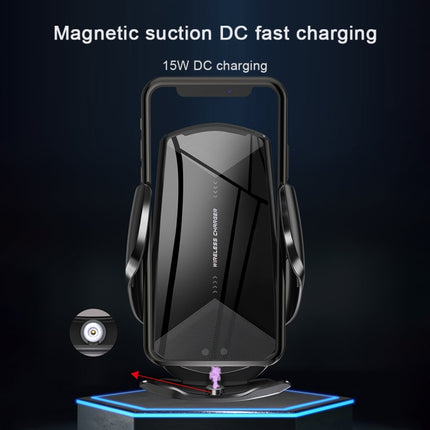 Q2 15W Universal Rotation Infrared Induction Magnetic Car Wireless Charging Mobile Phone Holder with Micro USB + 8 Pin + Type-C / USB-C Magnetic Connector