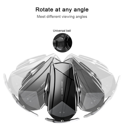 Q2 15W Universal Rotation Infrared Induction Magnetic Car Wireless Charging Mobile Phone Holder with Micro USB + 8 Pin + Type-C / USB-C Magnetic Connector