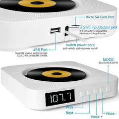 The Second Generation Portable Digital Display Bluetooth Speaker CD Player with Remote Control, Digital Display