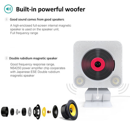 Die zweite Generation tragbarer CD-Player mit Digitalanzeige, Bluetooth-Lautsprecher, Fernbedienung, Digitalanzeige