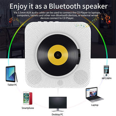 The Second Generation Portable Digital Display Bluetooth Speaker CD Player with Remote Control, Digital Display