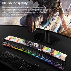 SOAIY SH39 Colorful Spectrum Lighting Effect + Mechanical Buttons + Clock Alarm + Battery Desktop Home Gaming Bluetooth Speaker