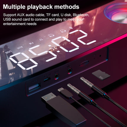 SOAIY SH39 Colorful Spectrum Lighting Effect + Mechanical Buttons + Clock Alarm + Battery Desktop Home Gaming Bluetooth Speaker