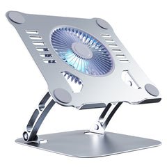 R-JUST HZ22 Dual-purpose Desktop Fan Aluminum Alloy Laptop  Bracket with Light, HZ22 (Tarnish), HZ22 (Silver)